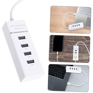 Hub USB 3.0 cu 4 porturi, Hi-Speed, alb - solutia compacta pentru conectivitate extinsa si transfer rapid de date - Img 5