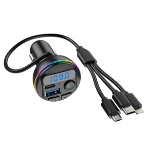 Incarcator auto cu MP3 player si Bluetooth, incarcare rapida QC 3.0 si USB Tip-C PD 20W, 3 mufe de incarcare, negru - Img 4