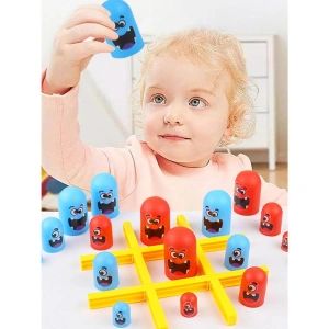 Joc de strategie Tic Tac Toe Gobble (X si 0), 18 piese, joc de societate pentru 2 jucatori, copii 3+ ani, plastic - Img 2