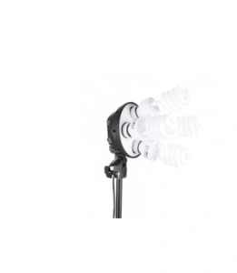 Kit de 3 softboxuri, soclu de 4 becuri, 3 trepiezi reglabili 200 cm, 12 becuri de 85W, geanta de transport inclusa - Img 4