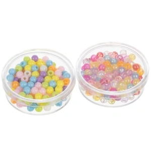 Kit de confectionare bratari, 11 ate colorate, 2 borcane cu margele, 23x12x3 cm - Multicolor - Img 4