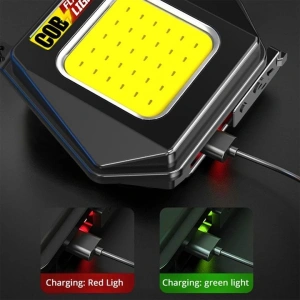 Lanterna breloc multifunctionala 30 LED COB, 500 lm, incarcare Type-C, 3 moduri lumina, baza magnetica, waterproof, negru - Img 6