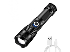 Lanterna tactica LED, 5 moduri de iluminare, pentru vanatoare, camping, rezistenta la apa, negru - Img 6