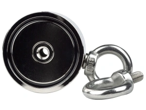 Magnet pentru pescuit, neodim, dublu, diametru 60 mm, forta de tractiune 2 x 150 kg - Img 4