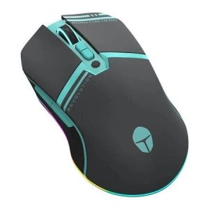 Mouse gaming, iluminare RGB, 8000 DPI, senzor PAW3104, cu fir si wireless, albastru/negru