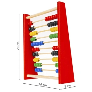 Numaratoare din lemn pentru copii, 10 randuri, 100 bile colorate, 20x16x5 cm - Img 2
