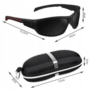 Ochelari de soare unisex, polarizati, cu filtru UV, husa depozitare inclusa - Negru - Img 8