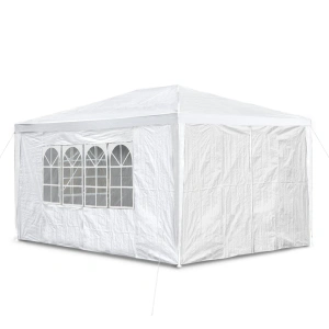 Pavilion 3x3m pentru curte,gradina,evenimente cu 2 pereti laterali - Alb - Img 3