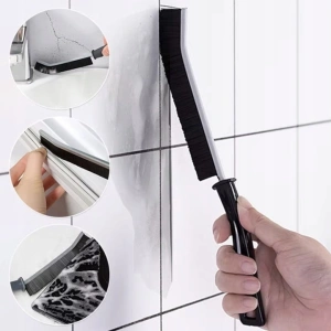 Perie pentru curatare spatii inguste, greu accesibile, maner ergonomic, diverse suprafete, plastic, 23 x 2 cm, negru - Img 8