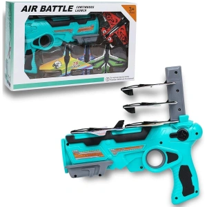 Pistol de jucarie pentru copii,lansator de 4 avioane,pistol alb - Img 3
