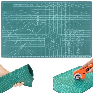 Plansa autovindecabila pentru taiat format A3, fata-verso, grosime 3 mm, scara clara pentru croitorie, crafting, modelism si proiecte DIY, 30x45 cm, verde - Img 11