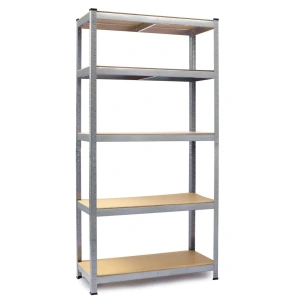 Raft metalic pentru depozitare, 5 polite, capacitate 175 kg/polita, total 875 kg, 180x90x30 cm