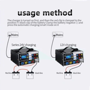Redresor auto, multifunctional, afisaj LCD, 12V/24V, 140v-250v, negru - Img 3