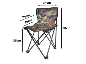 Scaun de pescuit pliabil, perfect pentru drumetii, camping, camuflaj, dimensiuni 35x34x58 cm - Img 4