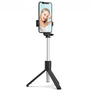 Selfie Stick cu functie trepied cu telecomanda bluetooth dedicata,model MRG MR1 - Negru - Img 4