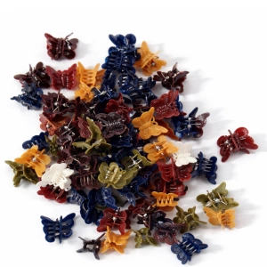 Set 100 cleme par tip fluture, culori variate, prindere puternica, arc metalic rezistent, pentru coafuri rapide si zilnice