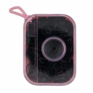 Set 120 elastice par negre, 20 textile + 100 cauciuc, cutie cu agatatoare, organizare practica