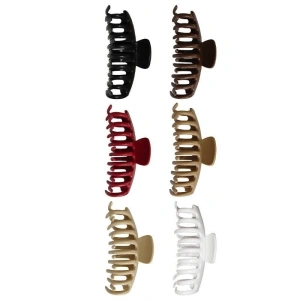 Set 2 clame pentru par 10.9 x 4.5 cm, culori diferite selectate aleatoriu, cleste din plastic rigid cu dinti curbati, pentru par lung si des - Img 4