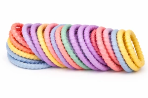 Set 2 cutii accesorii par cu elastic 2 cm, elastic spiralat, elastic subtire si 10 cleme flori multicolor - Img 6