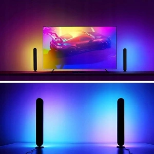 Set 2 lampi LED RGB, 12 culori, 4 moduri de iluminare, montare verticala sau orizontala, alimentare USB, telecomanda inclusa, 26.5 x 4.1 x 3.5 cm, negre - iluminare moderna, dinamica si personalizata - Img 10