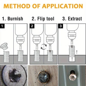 Set 6 burghie extractoare pentru suruburi rupte, 6 dimensiuni, cu cutie de depozitare, utilizare universala - Img 10