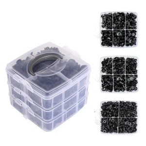 Set 625 clipsuri universale auto, plastic, negre - cu extractor si cutie organizatoare