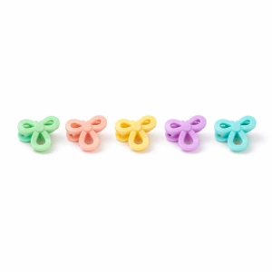 Set 8 cleme par fundita 1.5 cm pentru copii, plastic colorat, cutie hexagonala depozitare accesorii par fetite - Img 5