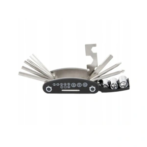 Set chei multifunctionale pentru bicicleta, 16 in 1, scule pliabile tip briceag, cu chei imbus, surubelnite, adaptor tubular si cheie spite - design compact si rezistent - Img 2
