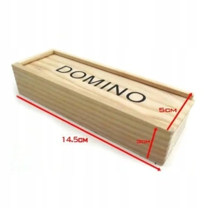 Set domino din lemn, 28 piese, 14.5x5x2.8 cm - Negru - Img 4