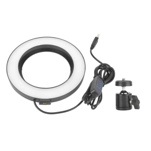 Set lampa circulara cu trepied, culoare 3200K-5800K, alimentare USB 5V, diametru inel 16 cm, pliabil - accesoriu ideal pentru fotografie - Img 5