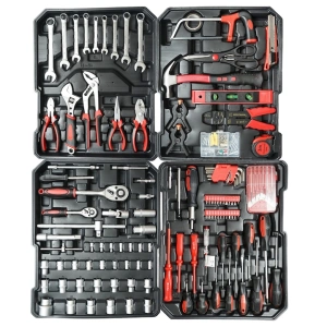Set scule multifunctional 187 piese in troler rigid ABS si aluminiu, unelte profesionale crom vanadiu, kit complet cu roti si maner extensibil pentru reparatii si mentenanta - Img 3