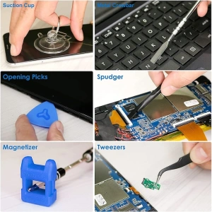 Set surubelnite de precizie 142 piese, 120 biti CR-V si 22 accesorii, magnetice, maner ergonomic, extensie flexibila, pentru telefoane, laptopuri si electronice - Img 6