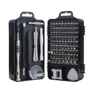 Set surubelnite multifunctionale de precizie, 110 piese, magnetice, - Negru/Gri