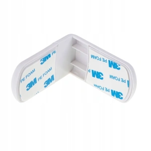 Siguranta pentru copii, sistem blocare unghiular, adeziv, pentru sertare si dulapuri, din plastic, alb, 7x7x4 cm - Img 5