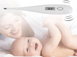Termometru digital LCD pentru copii si adulti, masurare rapida si precisa, memorie, semnal sonor, alb - Img 2