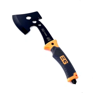 Topor multifunctional, pentru camping, drumetii, 30 cm, portocaliu, husa inclusa - Img 7