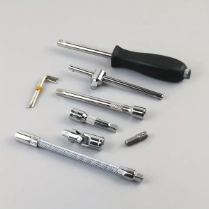 Trusa de scule cu 46 piese, surubelnita, clichet, chei tubulare, biti, torx, imbus, prelungitor, maner ergonomic, cutie compacta, neagra - Img 8