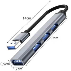 Adaptor USB cu 4 iesiri, transfer rapid de date, USB 3.0 si 2.0, carcasa aluminiu, Plug & Play, pentru laptop si PC - Img 10