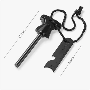 Amnar aprindere foc camping si supravietuire, tija feroceriu 10.8 cm, striker multifunctional cu rigla, rezistent la apa - Img 10