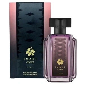 Apa de toaletă Avon Imari Corset pentru femei, 50 ml, floral-fructată-gourmand, cu note de zmeură, trandafir și cacao - Img 1