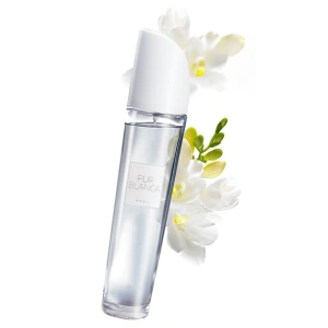 Apă de toaletă Avon Pur Blanca 50 ml - floral-lemnoasă pentru femei, cu note delicate de frezie, piper alb, bujor, trandafir și lemn de santal, ideală pentru o senzație de prospețime și eleganță zilni - Img 3