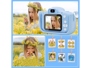 Aparat foto pentru copii,rezolutie 1080P HD,ecran 2 inch,12 MP, unicorn - Albastru - Img 4