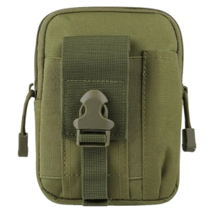 Borseta tactica pentru talie multifunctionala 1L, organizator EDC, poliester rezistent, impermeabil, verde 18 cm - Img 4