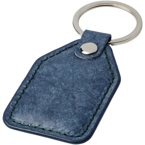 Breloc chei imitatie piele personalizabil, albastru, 9.5 x 4 cm, inel 3 cm, design elegant minimalist - Img 5