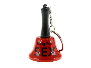 Breloc clopotel „Ring for Sex” rosu cu inel si lant, accesoriu distractiv sonor, inaltime 6.5 cm - Img 6