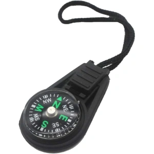 Breloc cu busola si snur, accesoriu drumetii camping orientare, compact si usor, negru, 13 cm - Img 5