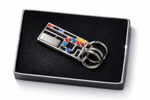 Breloc puzzle anti stres pentru 3 chei, bile colorate mobile, metal multicolor, organizare chei, design geometric modern - Img 4