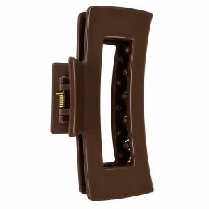 Clama de par maro inchis 10.3 x 5 cm, cleste robust din plastic rigid, fixare rapida pentru par lung, des si voluminos - Img 5