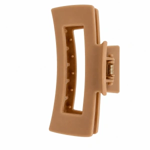 Clama par bej inchis 10.3 x 5 cm, cleste mare din plastic rigid, prindere stabila pentru coafuri zilnice si par voluminos - Img 8