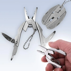 Cleste multifunctional compact din otel inoxidabil, 6 functii, pliabil, portabil, cu husa, pentru camping si uz zilnic - Img 8